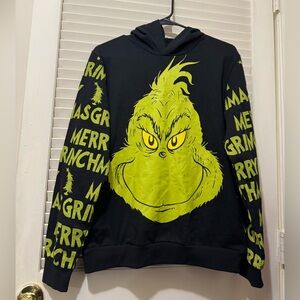 Hybrid Apparel Black Hoodie with Green Grinch Design NWOT